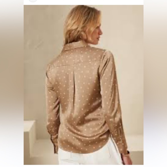 Banana Republic Tan Polka Dot Shirt - Picture 8 of 9